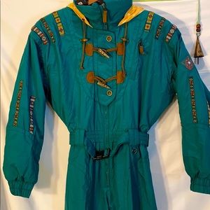 VTG Rare! Obermeyer Ski Suit Native American
